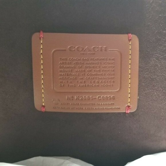 Coach Disney Mickey Mouse X Keith Haring Electric Red Leather Highline Tote - Picture 8 of 8